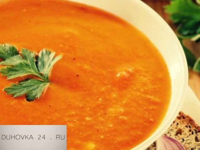 Крем-суп из красной чечевицы с тыквой