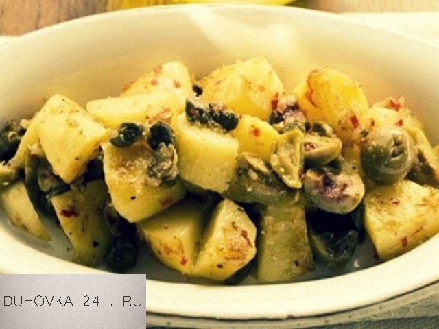 Жареный картофель с оливками и лимоном по-мароккански